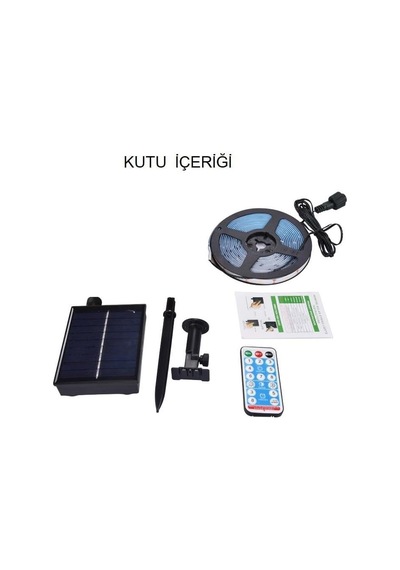 Tr Upway Güneş Enerjili Solar Aydınlatma Rgb 3 Metre Silikonlu Şerit Led Ev Bahçe Süsleme Dekor Diğer