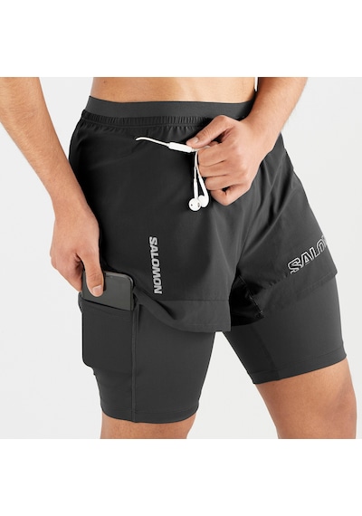 Salomon Cross 2ın1 Erkek Koşu Şortu Black Lc1872100 Siyah