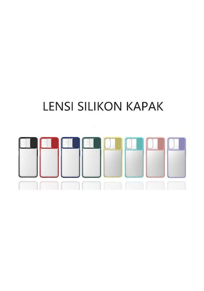 Noktaks - Oppo Uyumlu Oppo A52 - Kılıf Slayt Sürgülü Arkası Buzlu Lensi Kapak - Lacivert T16235 Lacivert