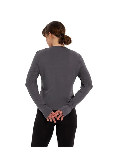 Inguz Uzun Kollu Basic Modal Yoga T-shirt Gri