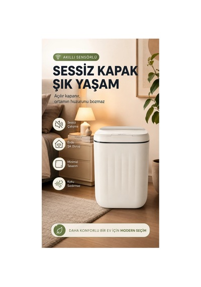 Çöp Kovası Otomatik Kapak Renkli
