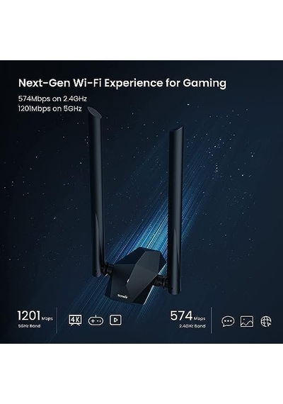 Wi-fi 6 Adaptör Usb 3.0 Ax1800 Çift Bantlı Adaptör 1201mbps 5ghz 574mbps 2.4ghz Tak Ve Çalıştır Mu-mımo Teknolo