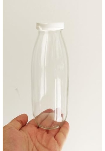 500 Ml Şeffaf Sürahi Süt, Ayran, Su, Limonata, Meşrubat Şişesi 500 Cc Yırtmalı Kapaklı Cam Şişe 6 Adet 6, Be