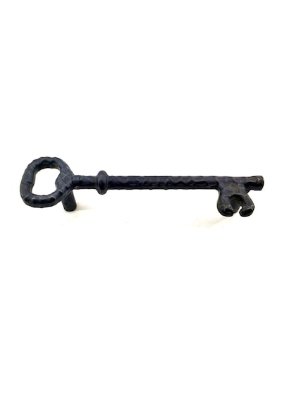 Antika Tarz Dekoratif Pirinç Anahtar Şeklinde Kapı Çekme Kolu, Mobilya, Sandık, Kutu Kulbu - 128mm, Oksit Diğer