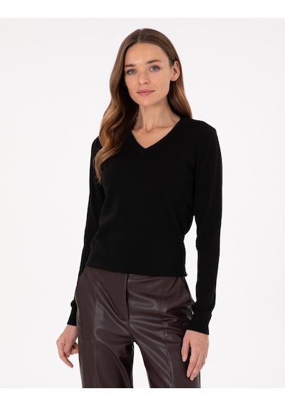 Pierre Cardin Kadın Siyah Kazak /triko 50300803-vr046 Siyah
