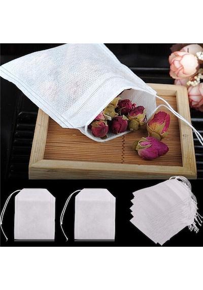 İpli Sallama Çay & Filtre Kahve Poşeti 100 Adet-6 CM Oval