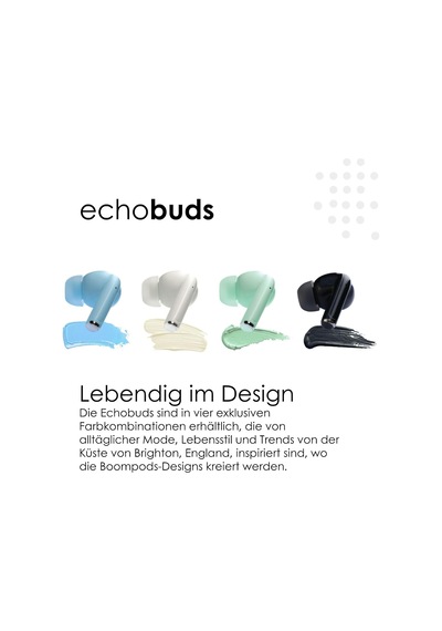 Echobuds Gerçek Kablosuz Kulaklık - Dahili Mikrofonlu Bluetooth Kulak Tomurcukları, 19 Saat Çalma Süresi, Geri Dön Genel