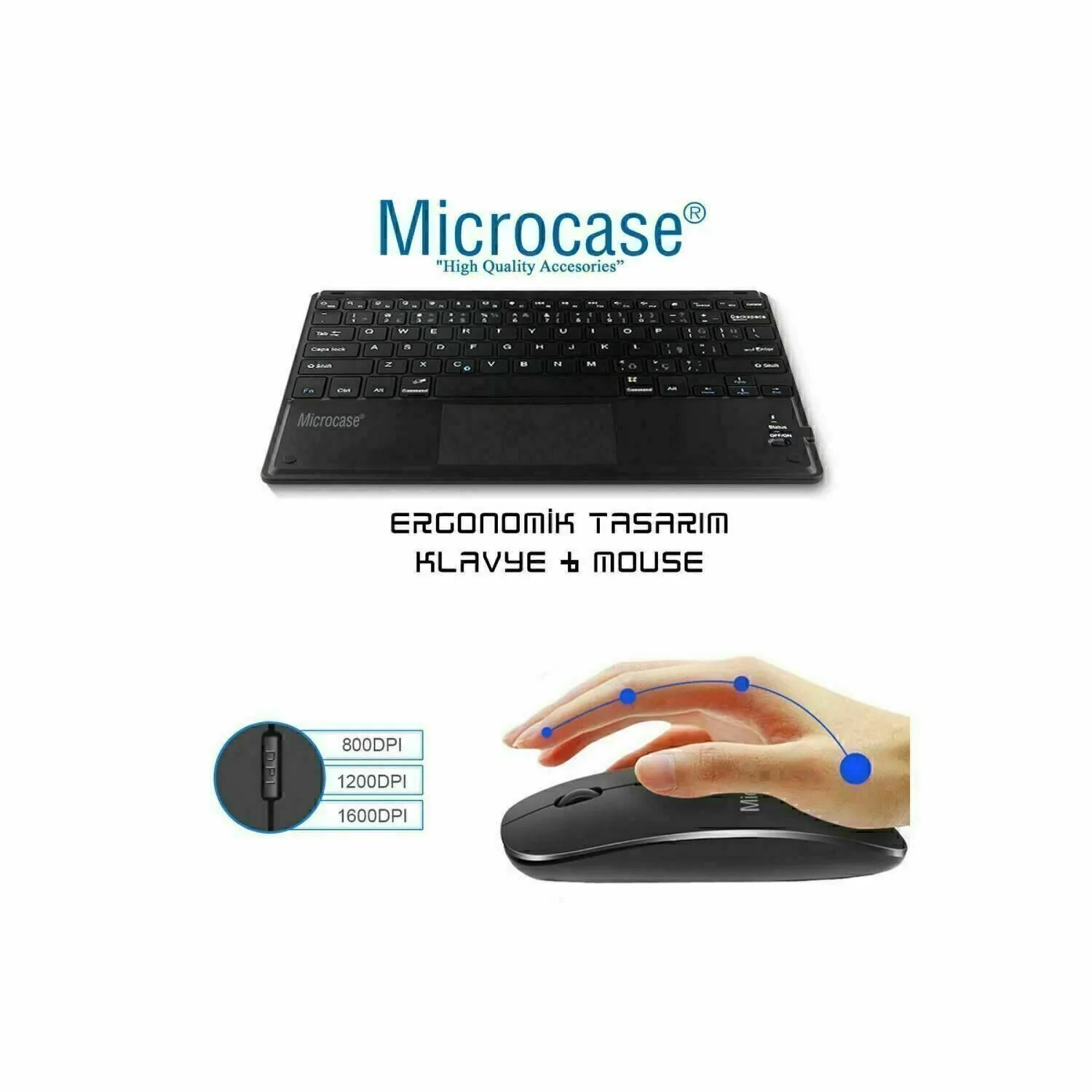 Microcase Oneplus Pad 4 13.2 İnch İle Uyumlu Bluetooth Touchpad Klavye Tr Sticker +bluetooth Mouse+tablet Standı- Al2766 Diğer