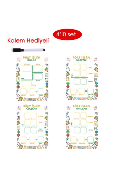 4 İşlem Seti Toplama, Çıkarma, Çarpma, Bölme