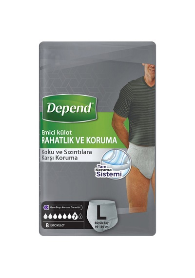 Depend Emici Külot Erkek Büyük 8'li - 5 Adet Tarı