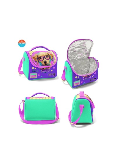 Coral High Kids Sarı Pembe Sevimli Köpek Desenli 3'lü Okul Çantası