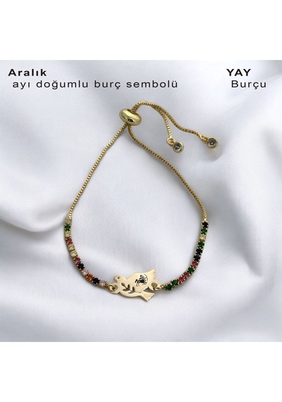 Archin Yay Burçlarına 14 Ayar Altın Plakalı Kuş Motifli Renkli Taş Desenli Hediye Bileklik-353burç Yay Archin Yay Burçlarına 14 Ayar Altın Plakalı Kuş Motifli Renkli Taş Desenli Hediye Bileklik-353burç Yay