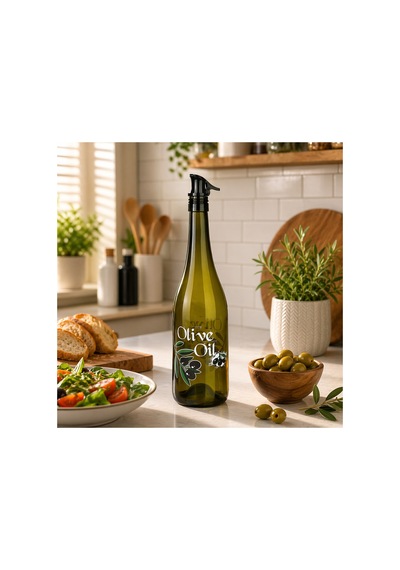 Emilahome Retro Cam Zeytinyağ Şişesi -yağlık 750 Ml Yeşil - 869200266 Yeşil