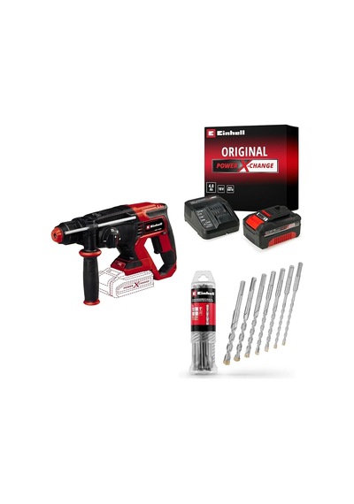 Te-hd 18/20 Li - Solo Akülü Pnömatik Matkap + 18v 4,0 Ah Pxc Starter Kit, Akü Ve Şarj Cihazı + Sds Plus Uç Seti 7 Parça, 6-14/160 Mm