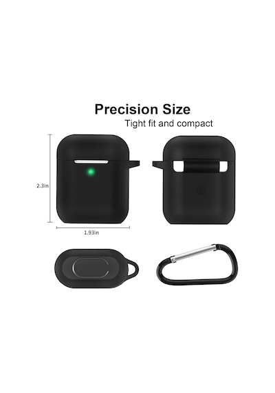 Airpods 1/2. Nesil İle Uyumlu İnce Ve Hafif Silikon Kılıf, Yumuşak Esnek Tasarım, Anahtarlıklı, Kablolu Ve Kablosuz Şarj Uyumlu, Günlük Kullanım Aksesuarı Siyan A1523 A1722 A1602 A2031 A2032