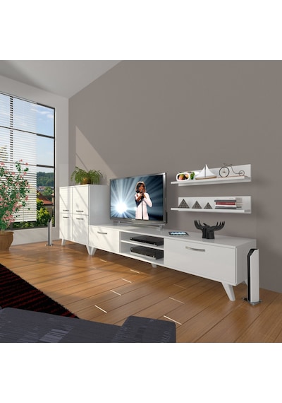 Decoraktiv Eko On Slm Dvd Retro Tv Ünitesi Tv Sehpası Beyaz