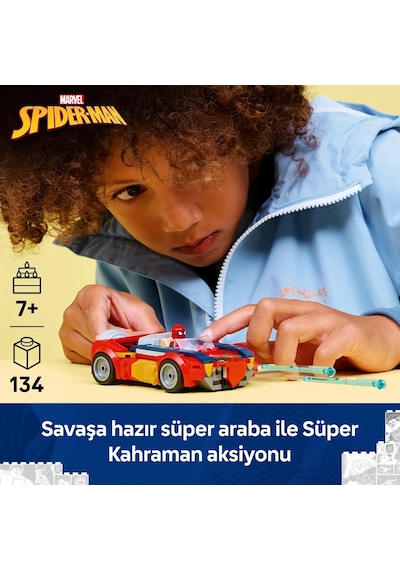 LEGO® ǀ Marvel Örümcek Adam Arabası, Venomlaşmış Wolverine’e Karşı 76336 - 7 Yaş ve Üzeri Çocuklar için Oyuncak Yapım Seti  (134P)