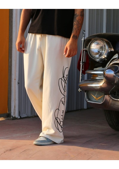 Bpm Born To Die Baggy Eşofman Altı Krem Çok Renkli