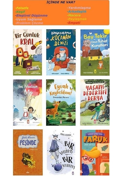 Genç Timaş 2. Ve 3. Sınıf Hikaye Seti 9 Kitap Faruk + Yaşam Dedektifi + Bir Varlıkmış Bir Yoklukmuş + Büyükbabamın Kocaman Denizi + Yitik Hazine Peşi