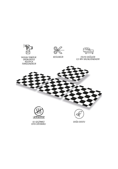 Tink KENDİNDEN YAPIŞKANLI DAMA DESENLİ PVC KARO 30X30 CM