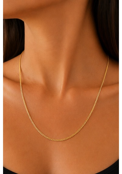 Balenbi Unisex 60 Cm İnce Gurmet Zincir Gold Renk Kararmaz Çelik Kolye 1089 Altın