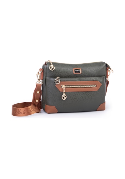 Nas Bag Kadın Spor Şık Günlük Postacı Çapraz Çanta En 25 Cm Boy 22 Cm Haki Taba Victoria