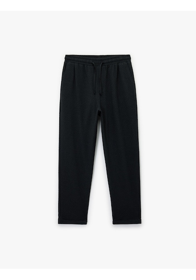 Koton Duble Paça Cepli Viskon Karışımlı Beli Bağcıklı Pantolon Lacivert 6sam40008hw Lacivert