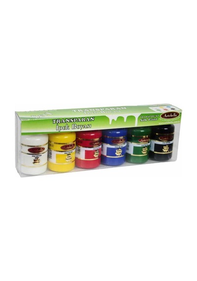 Kumaş Boyası İpek Boyası Boya Seti 50ml Boya Artebella Transparan İpek Boyası ABSTİ001 50 ml 6'Lı Set - 1