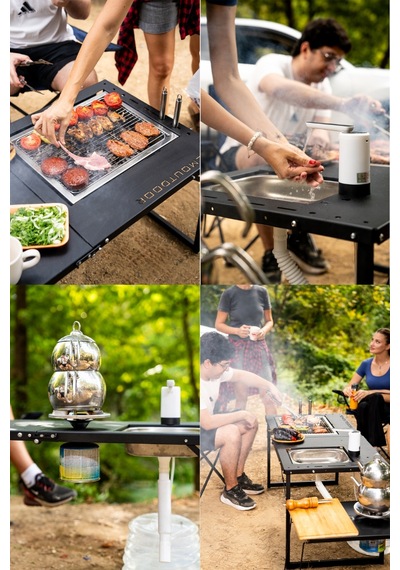 Temoutdoor Smart Table Xl Akıllı Kamp Masası - Standart Donanım Siyah