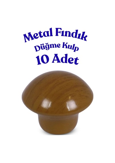 10 Adet Metal Yuvarlak Ahşap Desen Düğme Kulp - Çocuk Odası, Mutfak Dolap İçin Modern Çekmece Kulbu Fındık Fındık