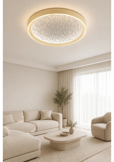 Modern Premium Kumandalı 3 Renkli Plafonyer Ledli Tavan Avizesi Salon 46w Modelleri Beyaz