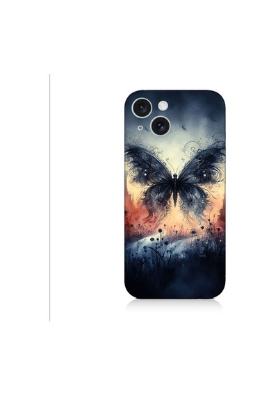 Apple Uyumlu iPhone 15 Plus Kanatlı Kelebek Desenli Silikon Kılıf Silikon