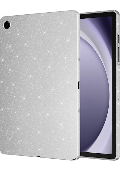 Galaxy Uyumlu  Tab S10 Lite Simli Parlak Görünümlü Zore Tablet Koton Kılıf - Gümüş Arka Kapak