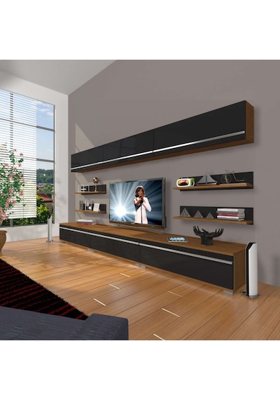 Decoraktiv Eko 8y Mdf Tv Ünitesi Tv Sehpası Ceviz - Siyah