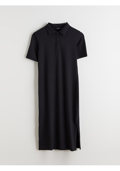 Lcwaıkıkı Classic Siyah Polo Yaka A Kesim Modal Karışımlı Elbise