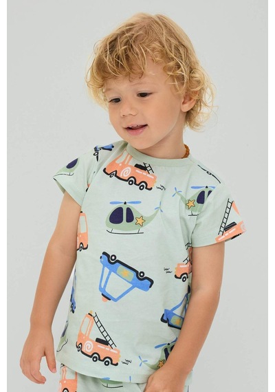 Defacto 2li Pijama Takımı Erkek Bebek H5618a526augn1181 Yeşil-gn1181