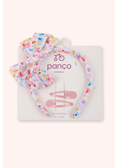 Panço Kız Çocuk Pembe Taç Toka Seti