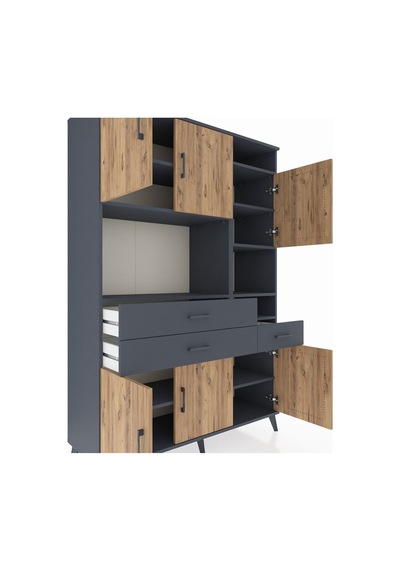 Hyperion Dolap 10 Raflı 3 Çekmeceli 6 Kapaklı 132x44x195 Antrasit-çam/antrasit Atlas Çam/antrasıt - Antrasıt Hyperion Dolap 10 Raflı 3 Çekmeceli 6 Kapaklı 132x44x195 Antrasit-çam/antrasit Atlas Çam/antrasıt - Antrasıt