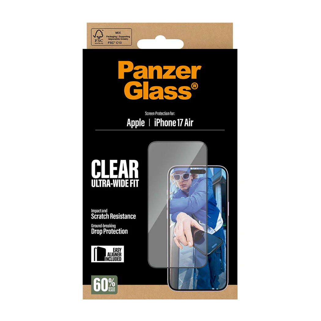 Panzerglass Apple Uyumlu iPhone 17 Air Uwf Şeffaf Cam Ekran Koruyucu Hizalama Aparatlı