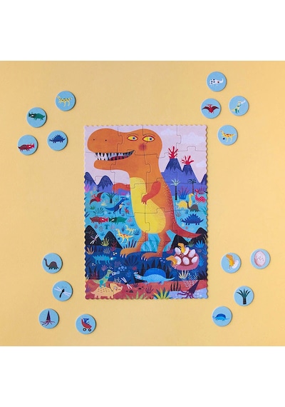 Londji Pocket Puzzle - My Little Dino -24 Parçalı Cep Yapbozu Küçük Dinazorum Canlı Renkler