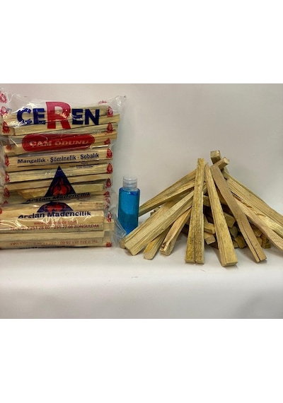 Tutuşturmalık Mangal.Şömine. Semaver Çam Odunu 3Lü Paket Jel Hedi