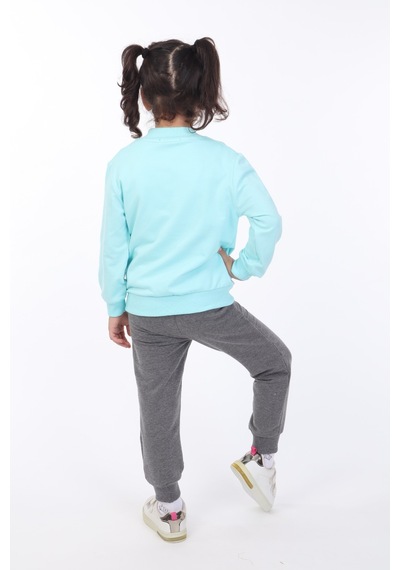 Toontoy Kids Toontoy Kız Çocuk 3lü Baskılı Eşofman Takım Su Yeşili