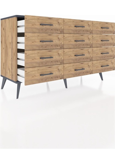 Kronos Konsol 12 Çekmeceli 132x59x83 Çam-antrasit/çam Antrasit/çam Kronos Konsol 12 Çekmeceli 132x59x83 Çam-antrasit/çam Antrasit/çam