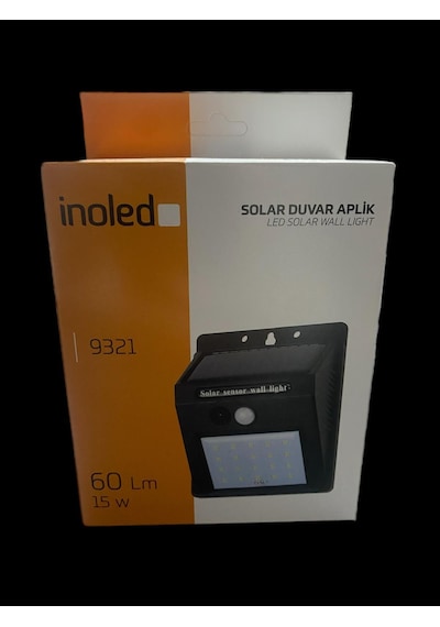 Inoled 15w Led Solar Bahçe Duvar Aplik-6500k Siyah