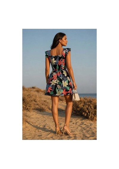 Store Kadın Volanlı Elbise Kumaş Krep Çok Renkli - 935896853 Çok Renkli
