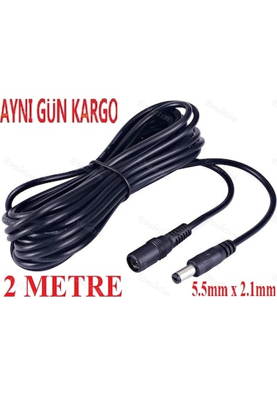Dc Adaptör Uzatma Kablosu 2 Metre 4383A 5.5Mm X 2.1Mm Dişi Erkek