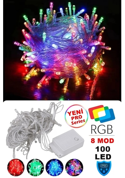 10 Metre Rgb 100 Prinç Led Aydınlatma Dekor Süsü Balkon Kutlama Parti Çok Renkli Rgb