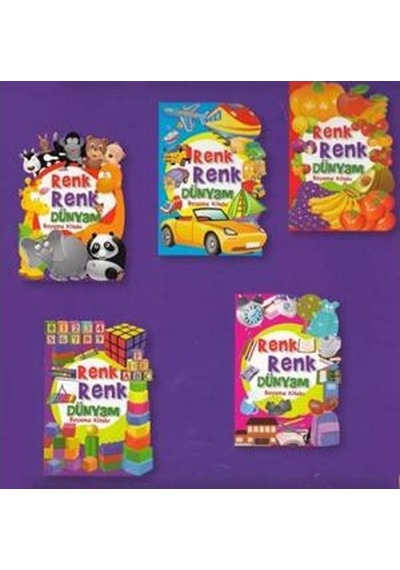 Renk Renk Dünyam Boyama Kitabı 5 Kitap