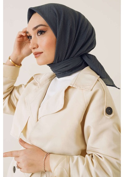 Seva Kadın Tesettür Mio Caz Jazz Eşarp Hijap Modeli Gri