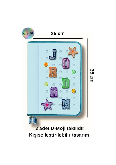 Delik Serisi 25x35 Cm Ödev Dosyası, Abka Taşıyıcı Proje Dosyası Fermuarlı 1 Adet Mavi